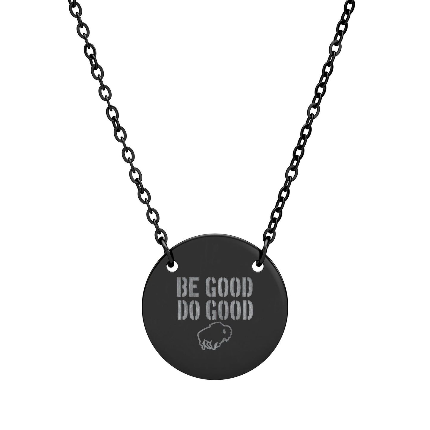 "Be Good" Laser-Engraved Circle Necklace