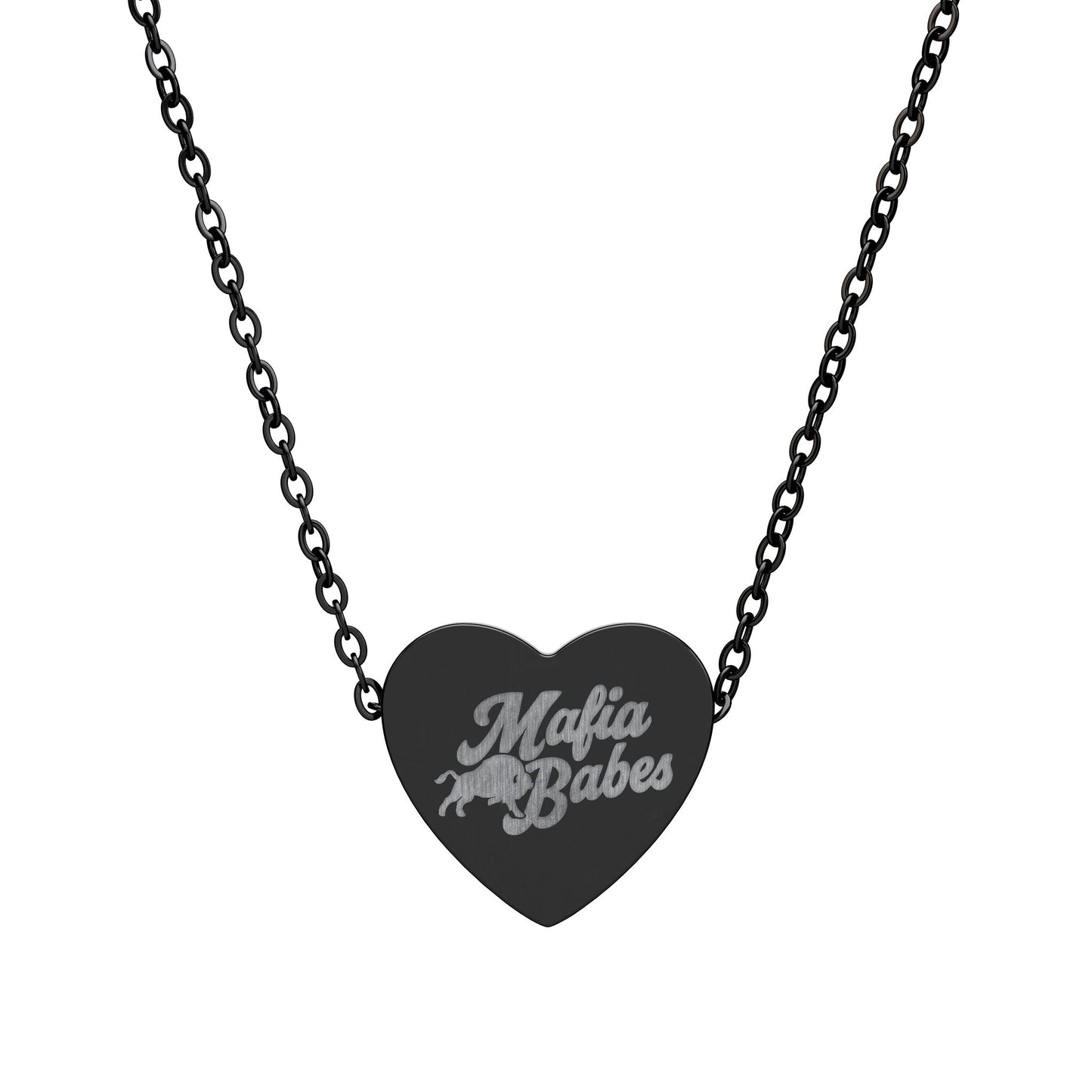 MAFIA Babes Laser-Engraved Heart Necklace