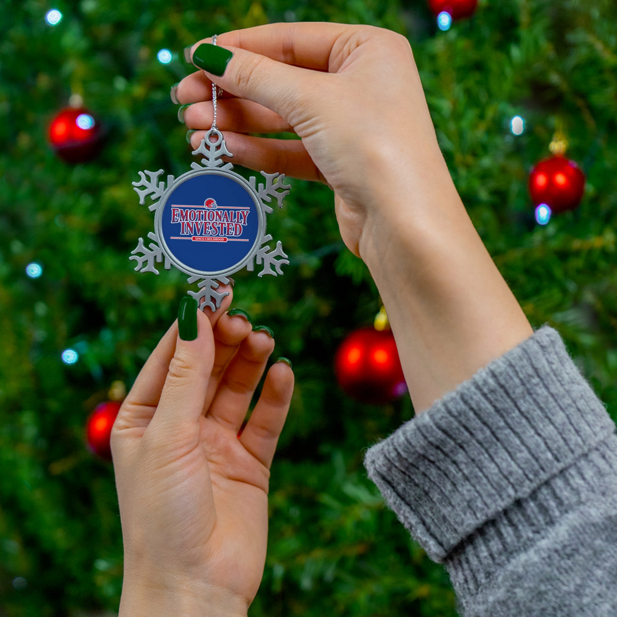 Volume 19, Shirt 26: "Emotionally Invested" Pewter Snowflake Ornament