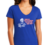 Special Edition: "Where Else Would You Rather Be Than Right Here, Right Now?"™ T-Shirt, Ladies V-Neck, Royal Blue (100% cotton)