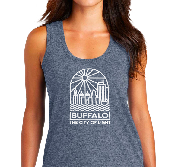 Racerback Tank Top, Navy Frost (50% polyester, 25% cotton, 25% rayon)
