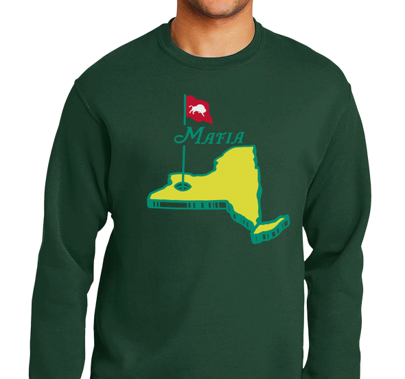 Crewneck Sweatshirt, Green, Full Size Print (50% cotton, 50% polyester)