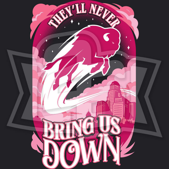 Volume 18, Shirt 4: "Never Bring Us Down" (Pink)