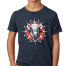 Youth T-Shirt, Heather Navy (60% cotton, 40% polyester)