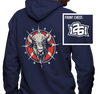 Zip-Up Hoody, Navy (50% cotton, 50% polyester)