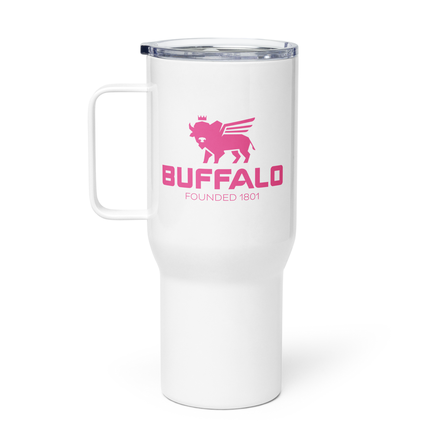 "Hydrate" Travel Mug with Pink Print