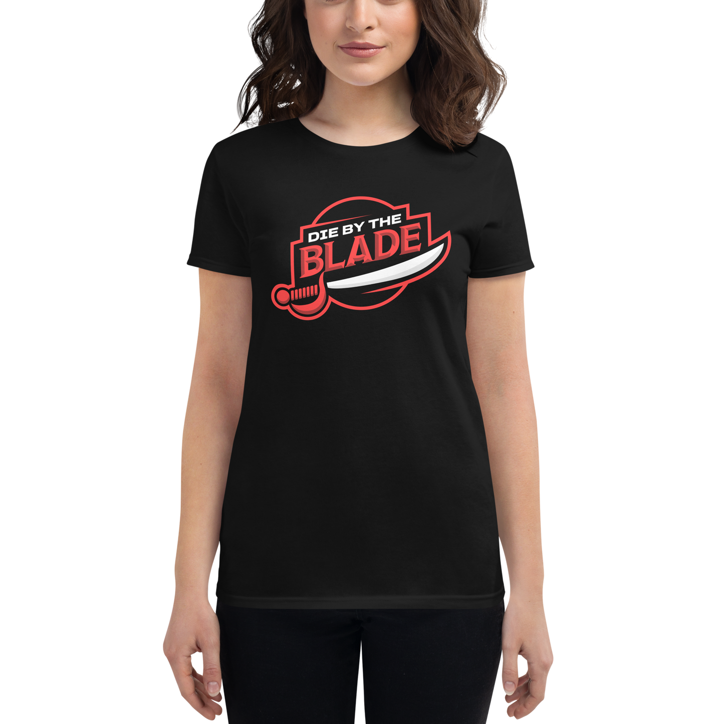 Die By the Blade - Ladies Logo T-Shirt (Red and Black)