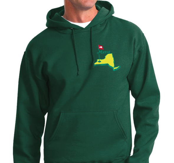 Sweatshirt Hoody, Forest Green, Pocket Size Print (50% cotton, 50% polyester)