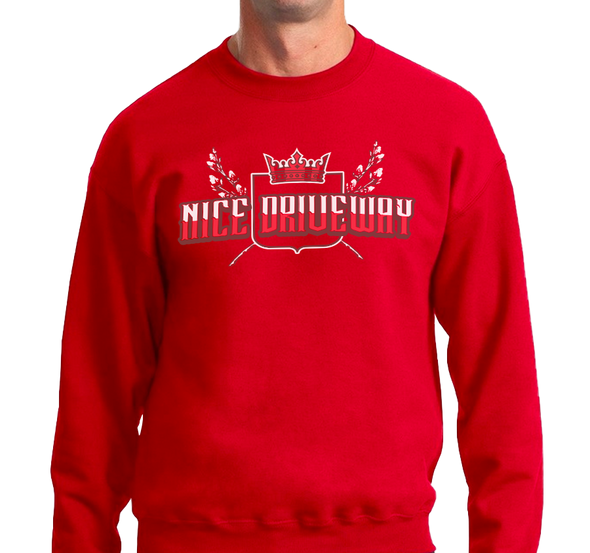 Crewneck Sweatshirt, Red ("Polish for a Day" version), 50% cotton, 50% polyester
