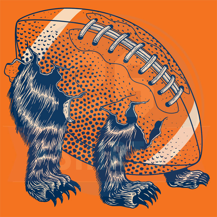 "Bear Football" Chicago Sweatshirt Hoody