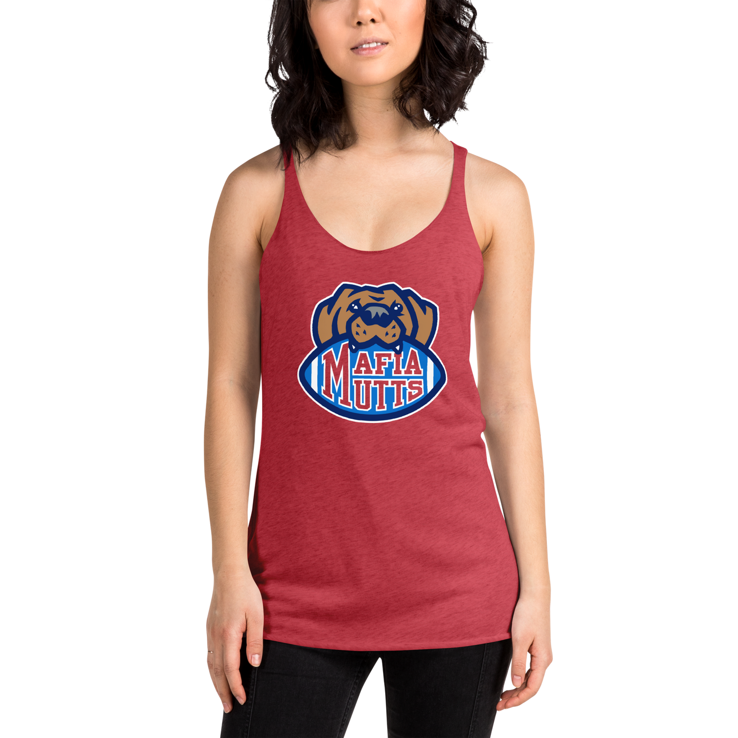 Ladies Racerback Tank, Red (50% polyester, 25% cotton, 25% rayon)