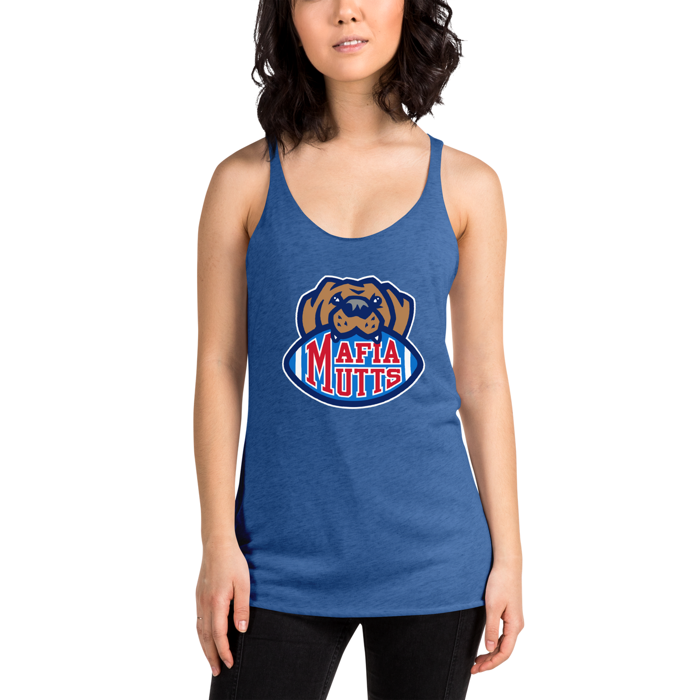 Ladies Racerback Tank, Royal (50% polyester, 25% cotton, 25% rayon)