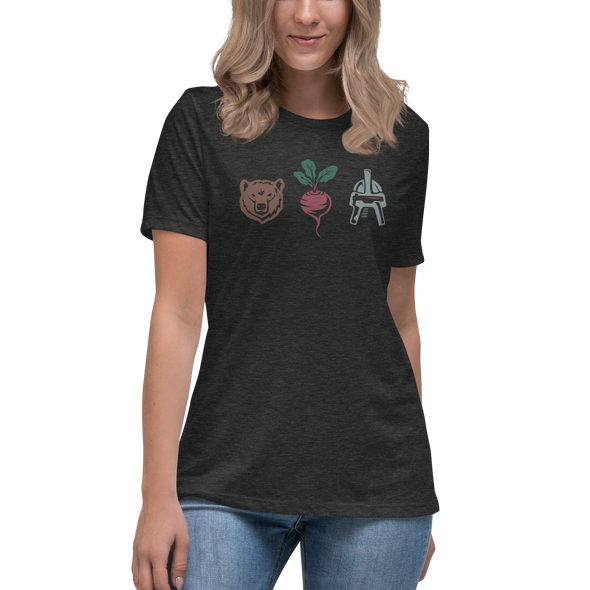Ladies T-Shirt, Dark Gray Heather (52% cotton, 48% polyester)