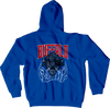 Zip-Up Hoody, Royal (poly/cotton blend) -- no front print
