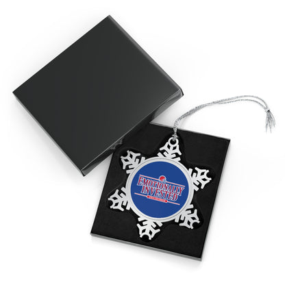 Volume 19, Shirt 26: "Emotionally Invested" Pewter Snowflake Ornament