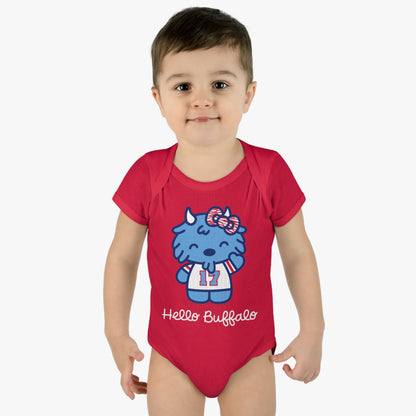 "Hello Buffalo" Baby Onesie (Red)