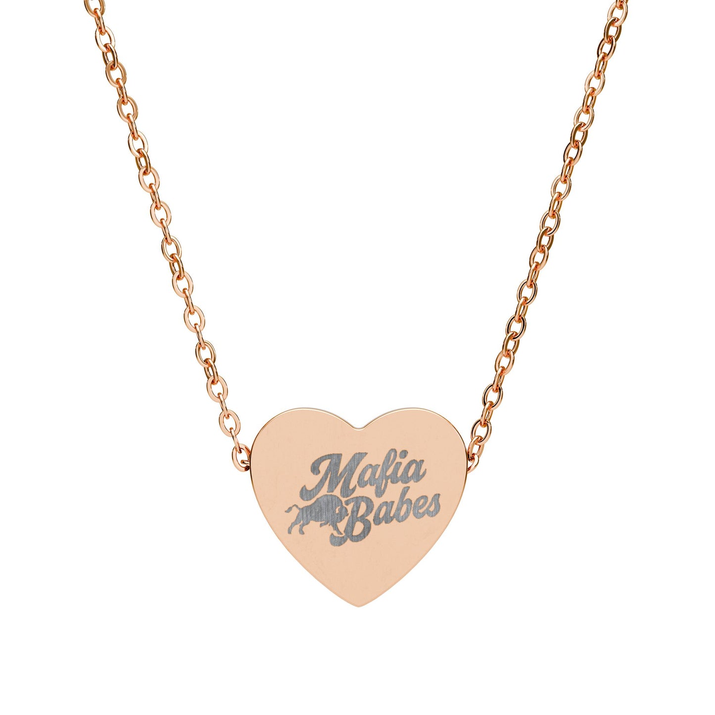 MAFIA Babes Laser-Engraved Heart Necklace