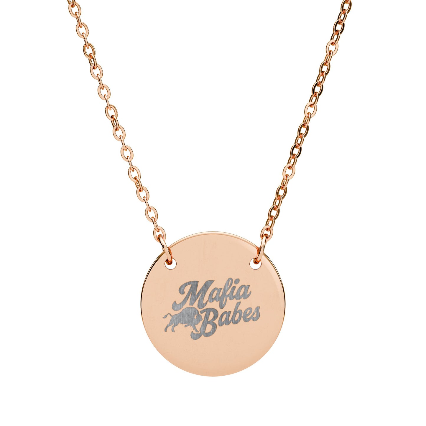 MAFIA Babes Laser-Engraved Circle Necklace