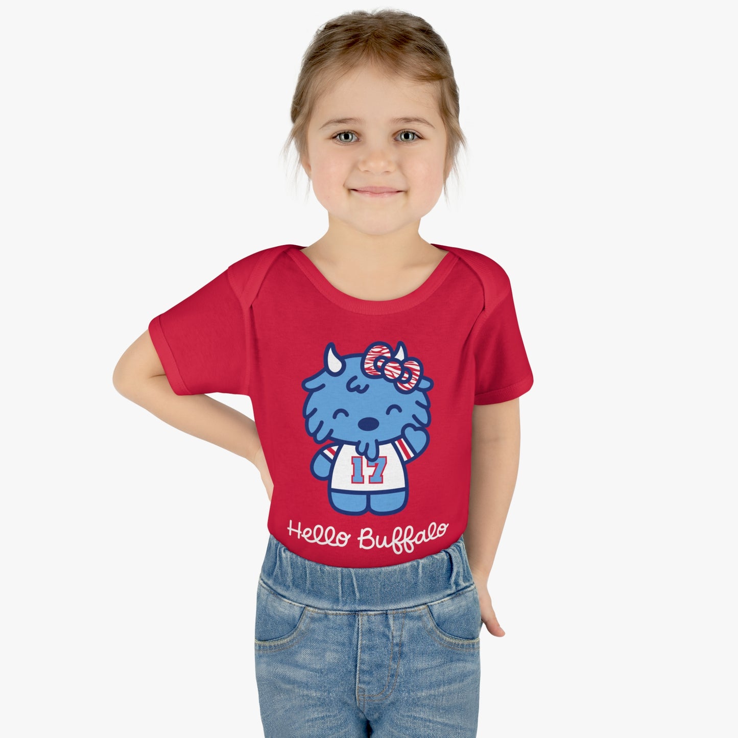 "Hello Buffalo" Baby Onesie (Red)