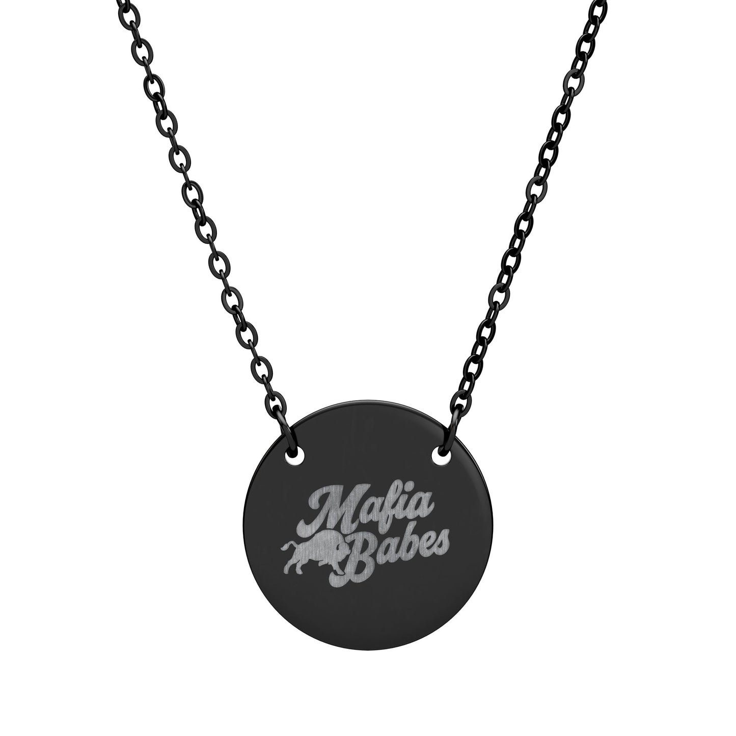 MAFIA Babes Laser-Engraved Circle Necklace