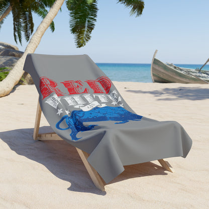 "Red, White and Buffalo" Beach Towel