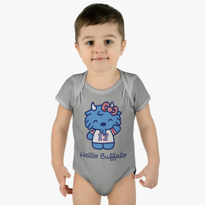 "Hello Buffalo" Baby Onesie (Gray)