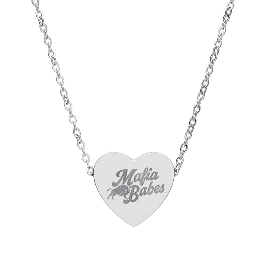MAFIA Babes Laser-Engraved Heart Necklace