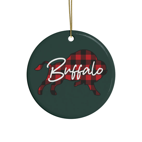 Merry Days of Mafia 2023: "Buffalo Plaid" Green Ceramic Ornament