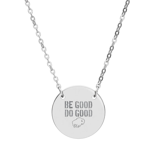 "Be Good" Laser-Engraved Circle Necklace