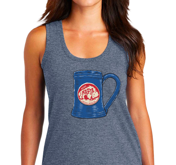 Ladies Racerback Tank, Frost Navy (50% polyester, 25% cotton, 25% rayon)