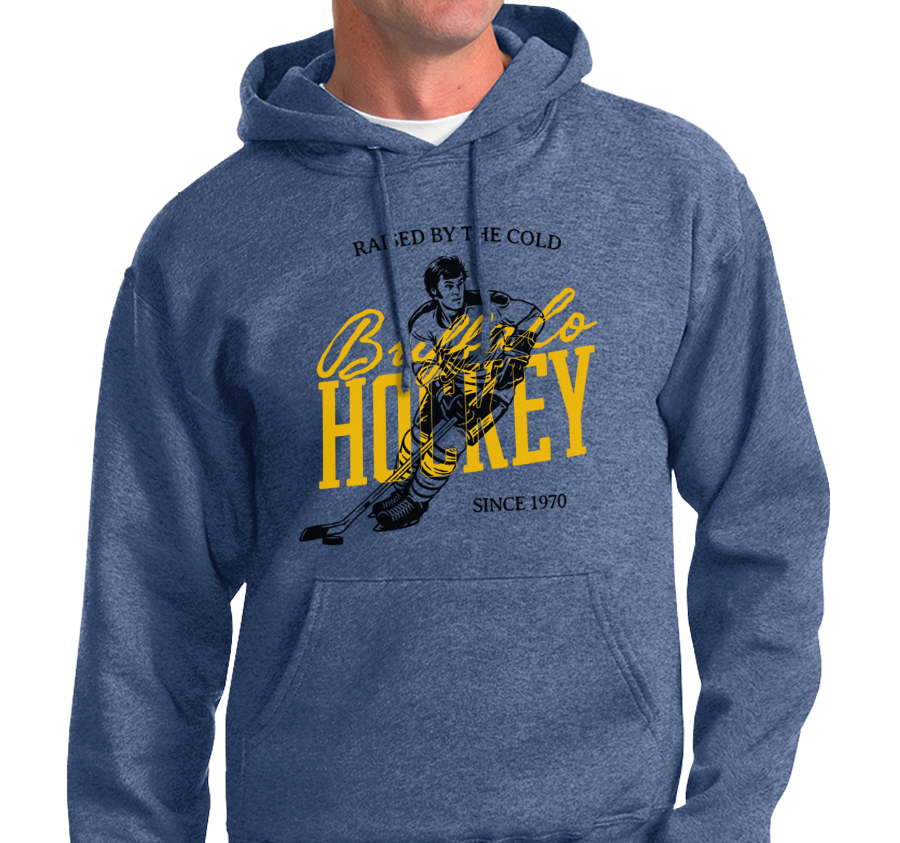 Sweatshirt Hoody, Heather Royal (50% cotton, 50% polyester)