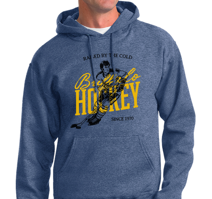 Sweatshirt Hoody, Heather Royal (50% cotton, 50% polyester)