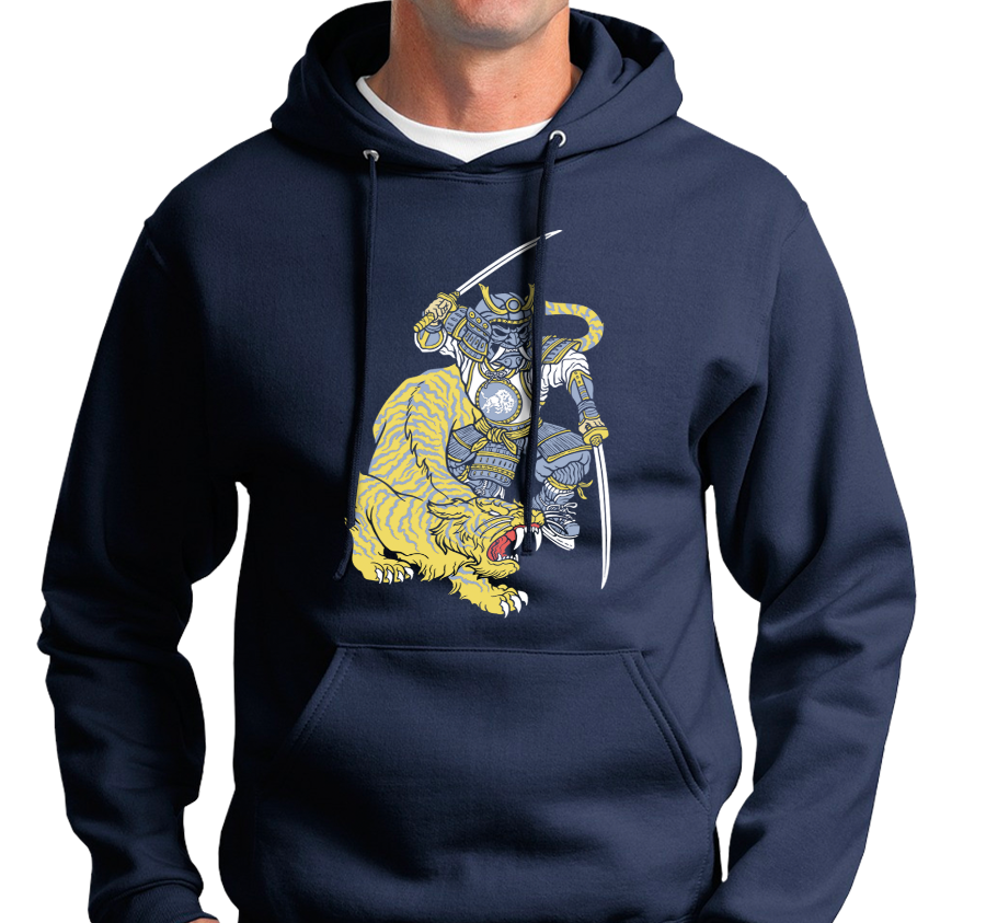 Sweatshirt Hoody, Heather Navy (50% cotton, 50% polyester)