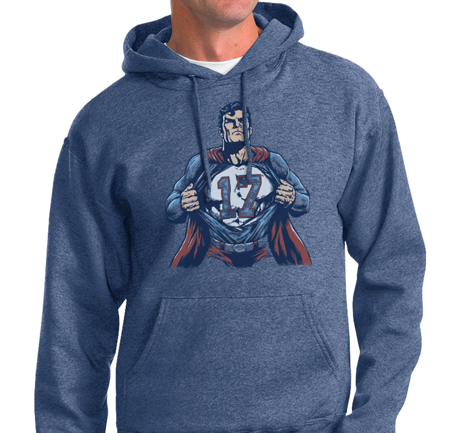 Sweatshirt Hoody, Heather Royal (50% cotton, 50% polyester)