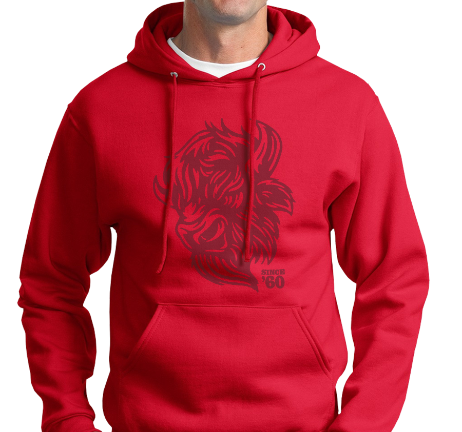 Sweatshirt Hoody, Red (50% cotton, 50% polyester)