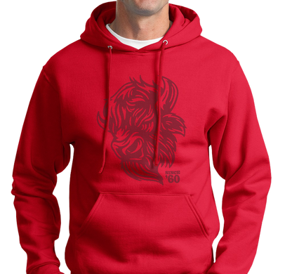 Sweatshirt Hoody, Red (50% cotton, 50% polyester)