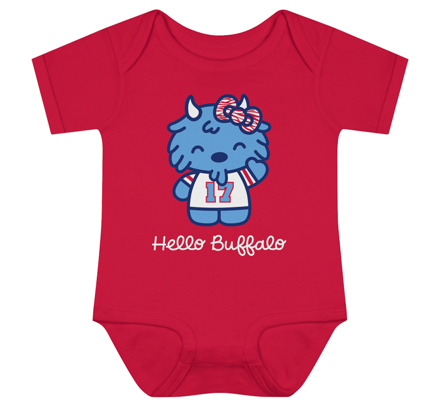 "Hello Buffalo" Baby Onesie (Red)