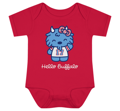 "Hello Buffalo" Baby Onesie (Red)