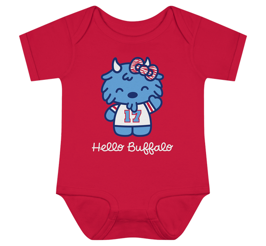 "Hello Buffalo" Baby Onesie (Red)