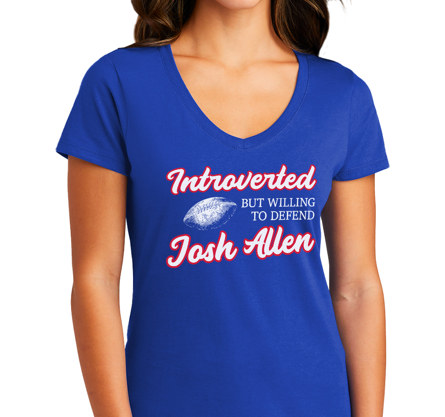 Ladies V-Neck, Royal (100% cotton)