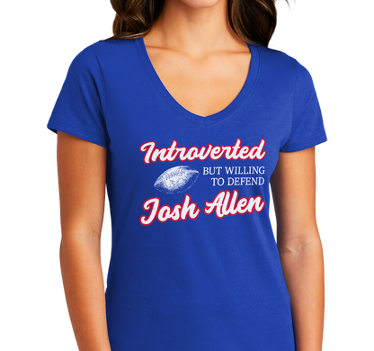 Ladies V-Neck, Royal (100% cotton)