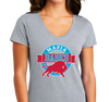 Ladies V-Neck, Heather Gray (90% cotton, 10% polyester)