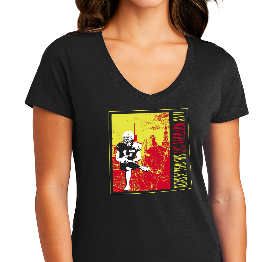 Ladies V-Neck, Black (100% cotton)