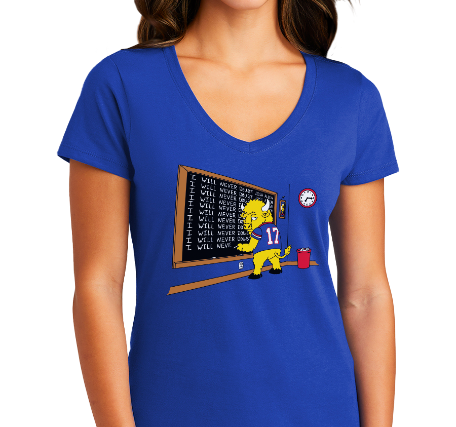 Ladies V-Neck, Royal (100% cotton)