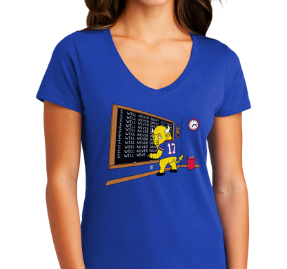 Ladies V-Neck, Royal (100% cotton)