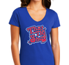 Ladies V-Neck, Royal (100% cotton)