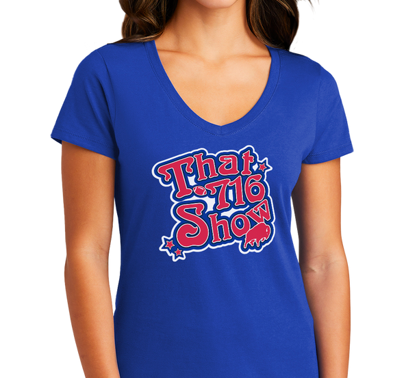 Ladies V-Neck, Royal (100% cotton)