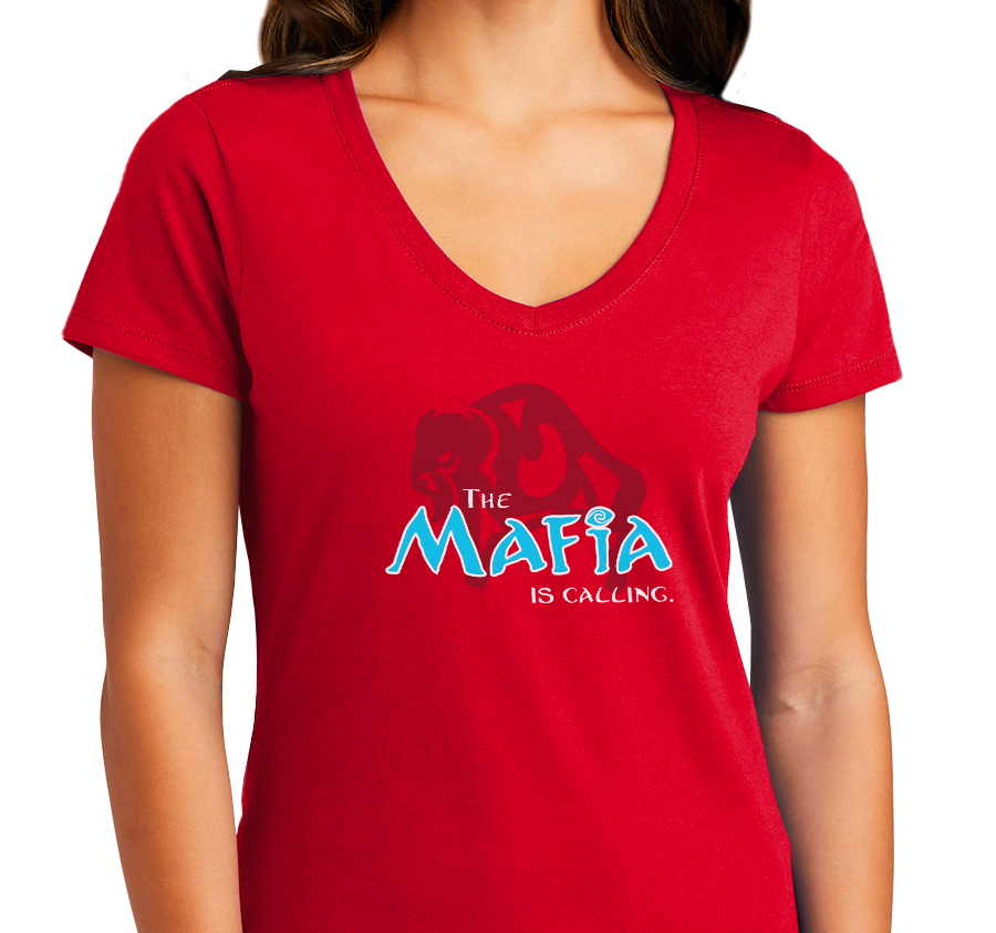 Ladies V-Neck, Red (100% cotton)