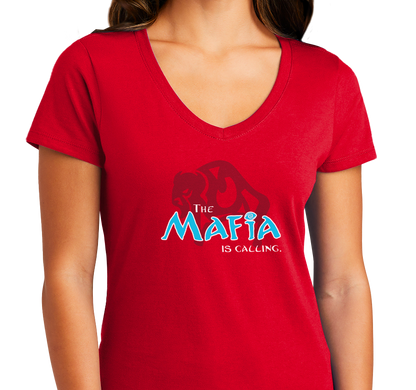 Ladies V-Neck, Red (100% cotton)