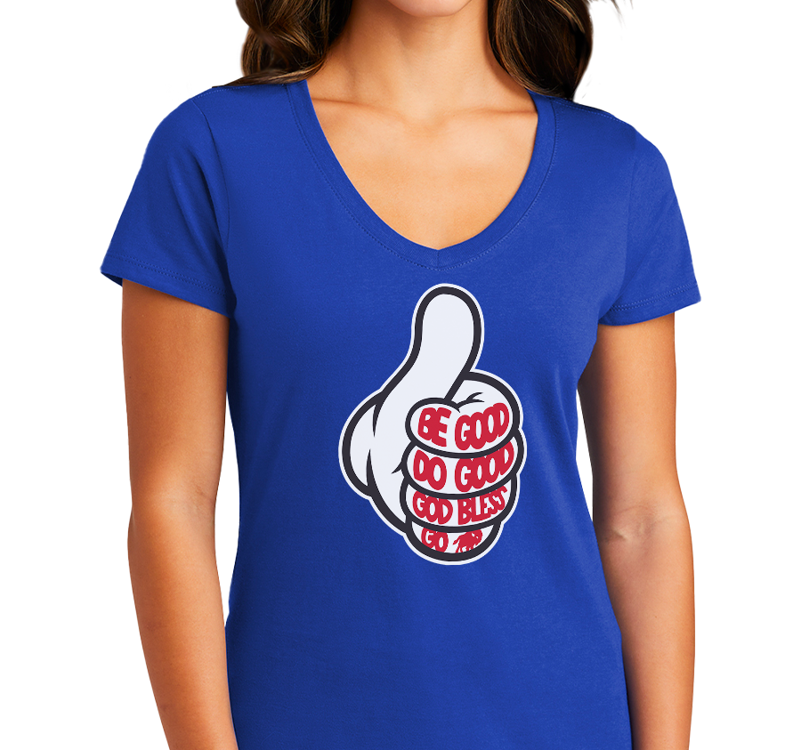Ladies V-Neck, Royal (100% cotton)